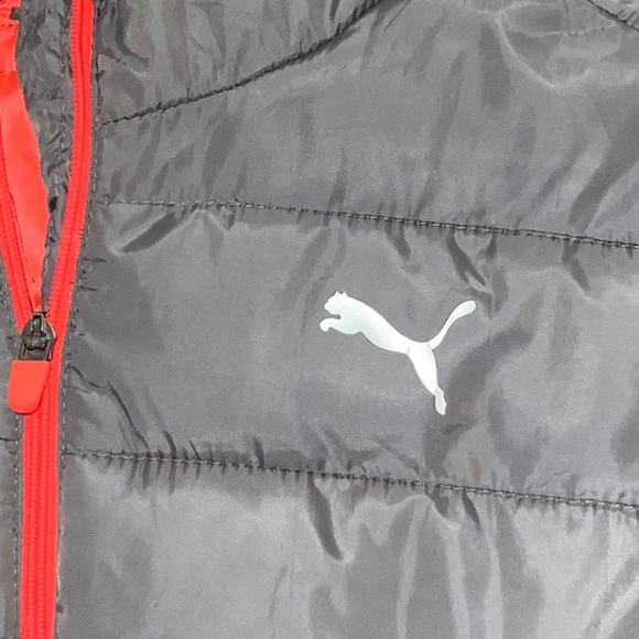 Puma Zip Up Hooded Jacket Orange and Gray Kids Medium (10-12) - Picture 10 of 10